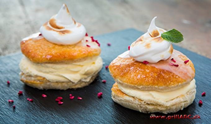 Fastelavnsboller med creme og syultetøj