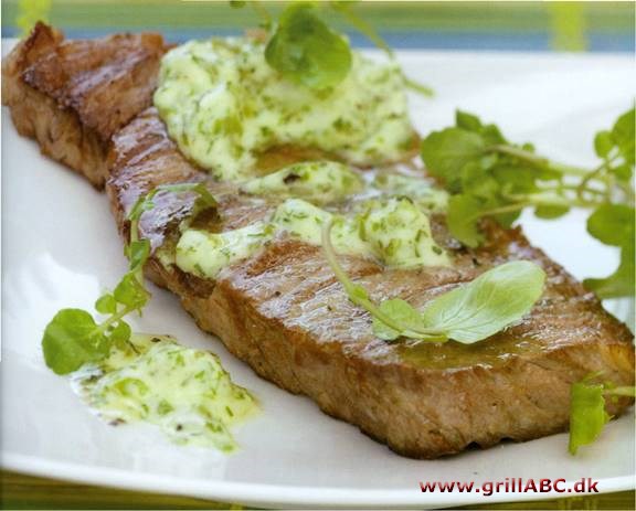 Steaks med tabasco og brøndkarsesmør