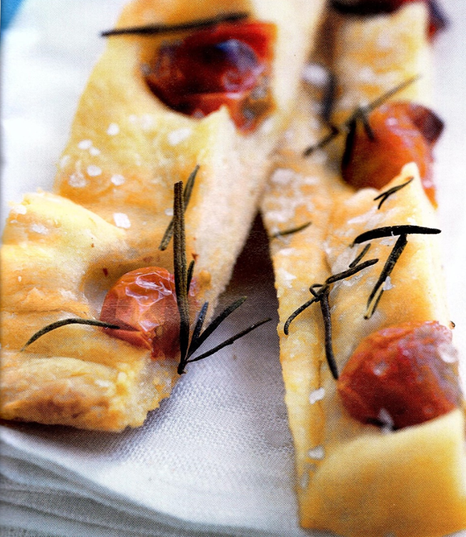 Focaccia med cherrytomater