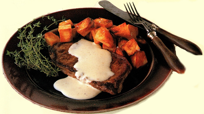 Steak med Texas-sauce