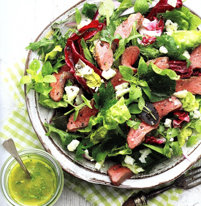 Steak-salat med estragon-vinaigrette